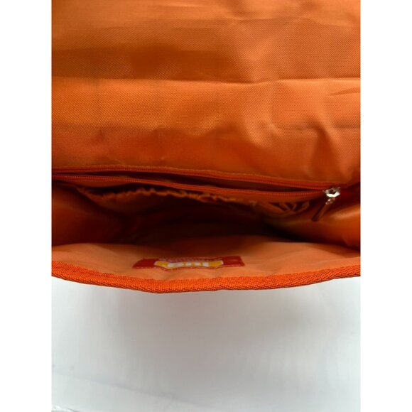 Lug Quilted Crossbody Bag Bright Orange Adjustable Strap Multiple Zipper Pockets - Picture 13 of 16